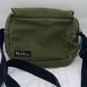 HEMPMANIA Olive Green Canvas Crossbody Bag